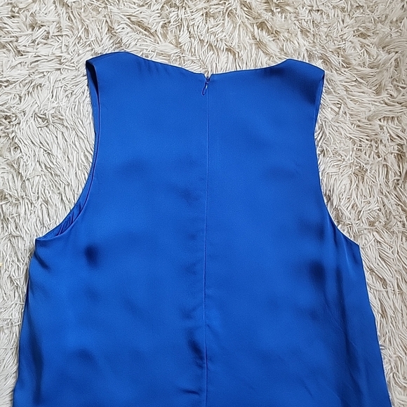 Women's Theory 100% Silk Blue Sleeves Tiered Flowy Blouse - M Medium - Picture 12 of 13